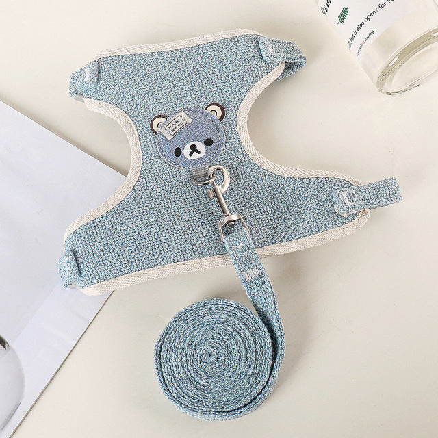 Adjustable Teddy Bear Pet Vest Harness