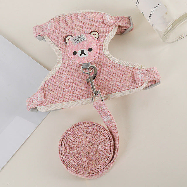 Adjustable Teddy Bear Pet Vest Harness