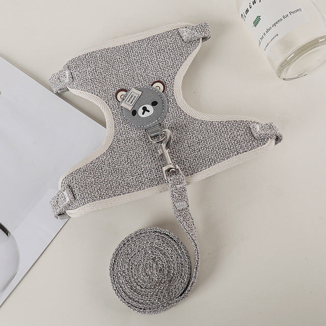 Adjustable Teddy Bear Pet Vest Harness