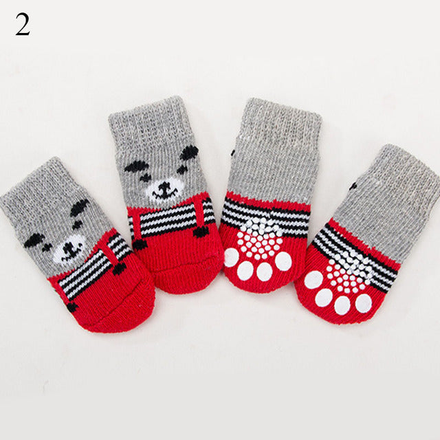 4Pcs Set Knitted Pet Socks